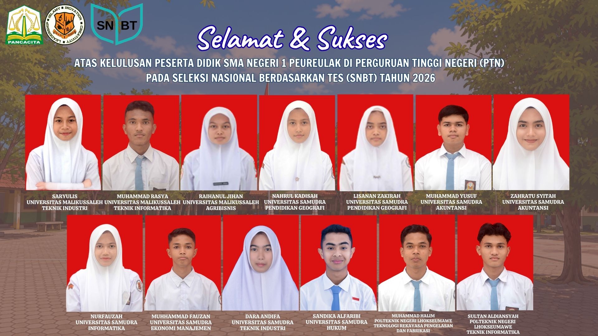 13 Peserta Didik SMA Negeri 1 Peureulak Lulus SNBT 2026